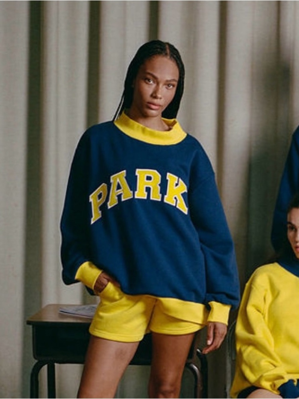 PARKE MOCKNECK NAVY + YELLOW